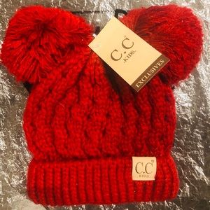 Kids maroon winter hat , size small, up to 24 months